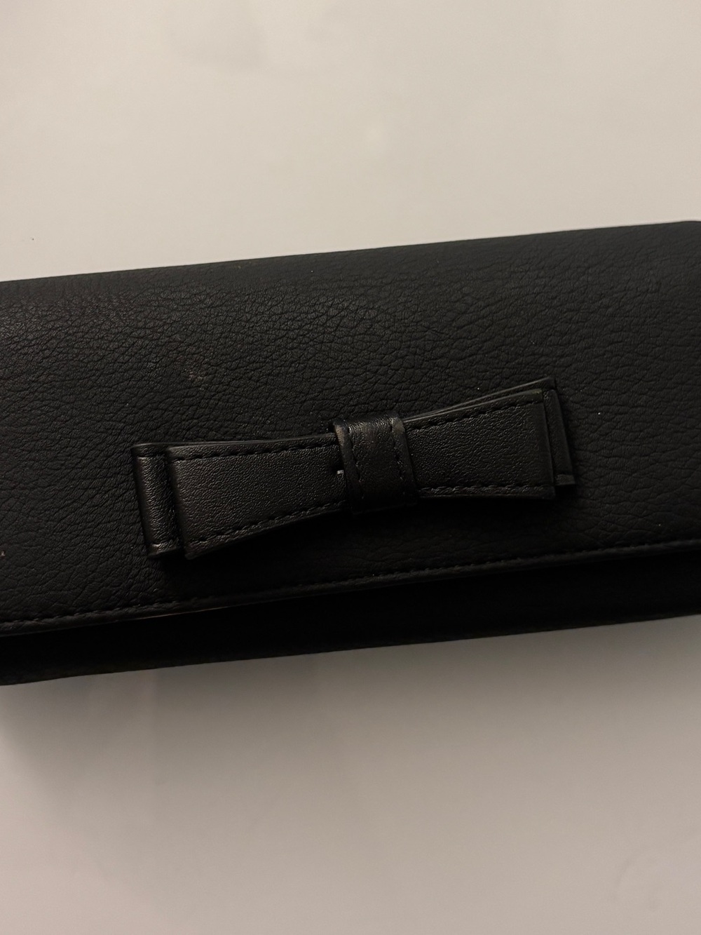 Classic Black Bow Wallet Clutch for Women